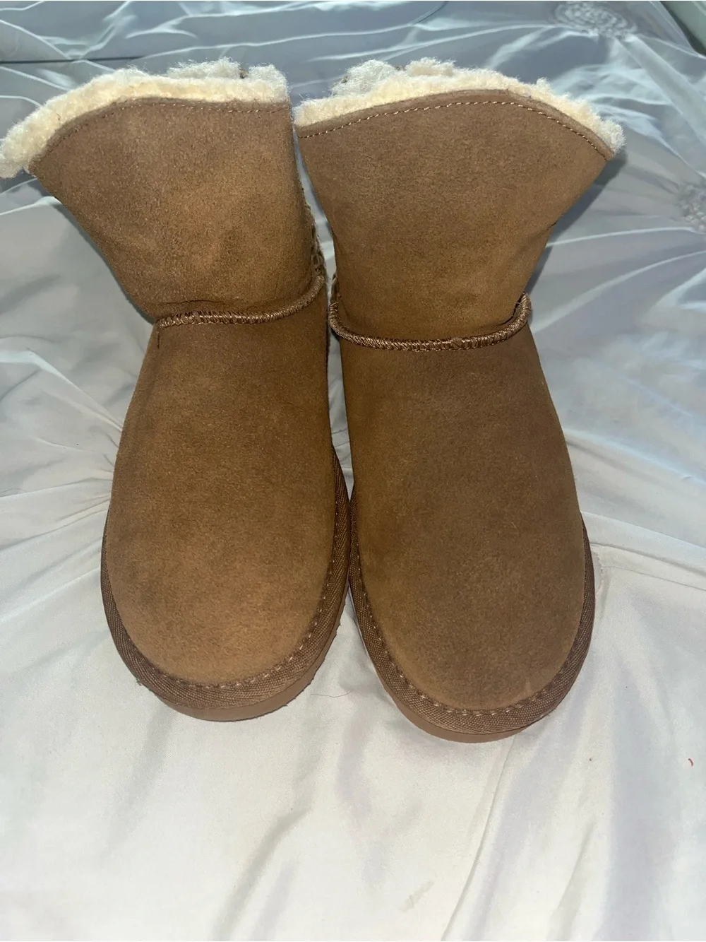 Bear PawTan Suede Faux Fur-Lined Ankle Boots